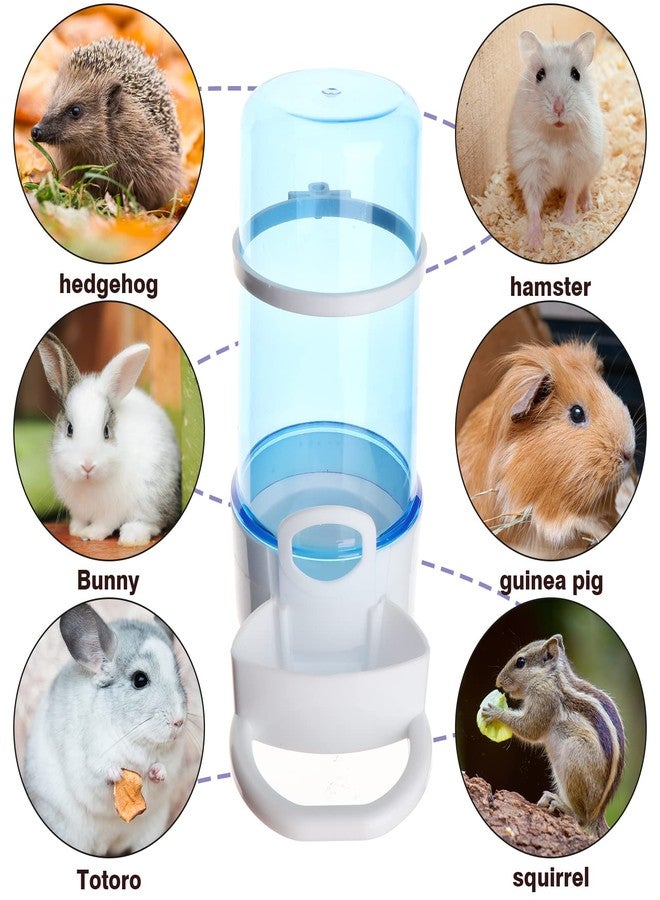 Haomian 2 Packs Pet Feeder and Waterer, Self Dispensing Automatic Hamster Feeder, Food and Water Dispenser Set,Small Animal Dog Cat Pet Food Bowl, for Dogs Cats Pets Animals, 16x14cm, Blue (Blue) - Image 4